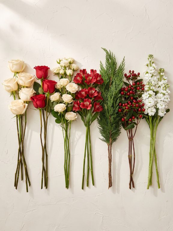 WENT TO THE MARKET FOR ASSORTED CHRISTMAS FLOWERS